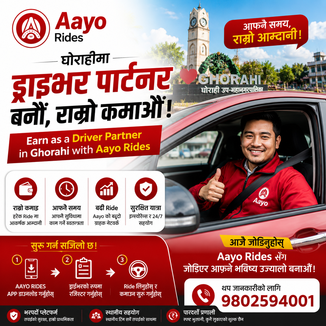 Earn as a Driver Partner in Ghorahi with Aayo Rides