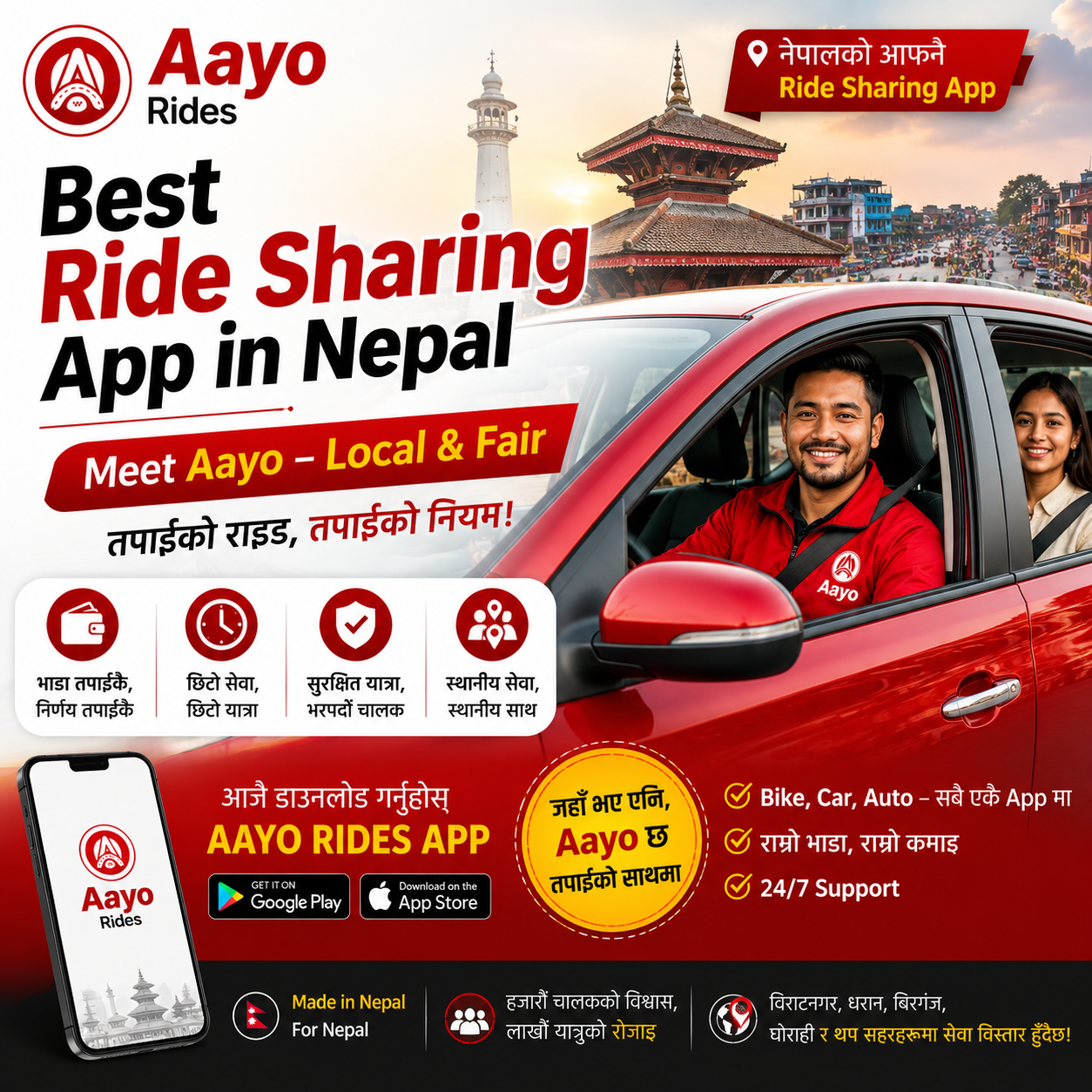 Best Ride Sharing App in Nepal | Meet Aayo – Local & Fair