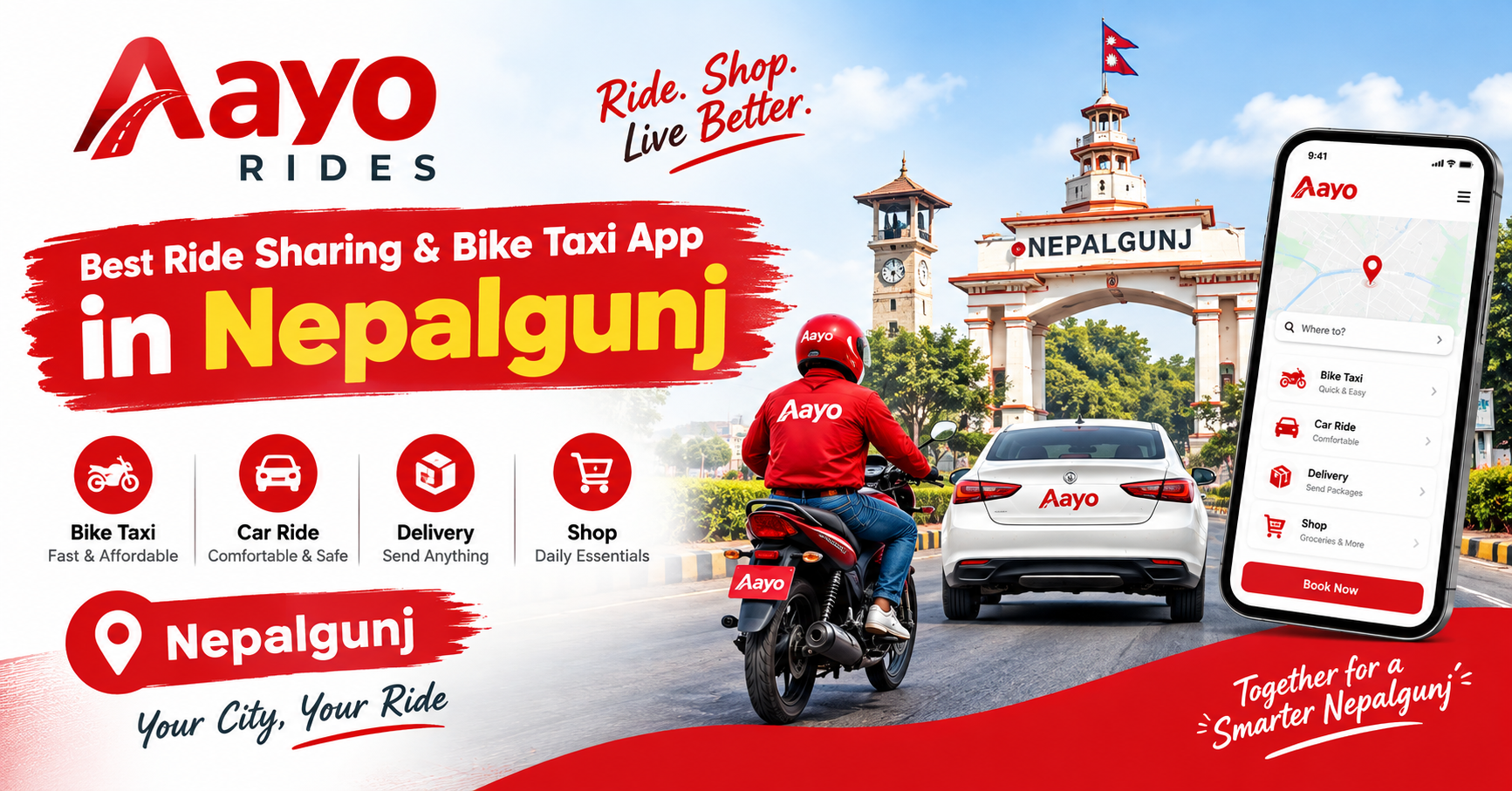 Best Ride Sharing & Bike Taxi App in Nepalgunj | Aayo Rides